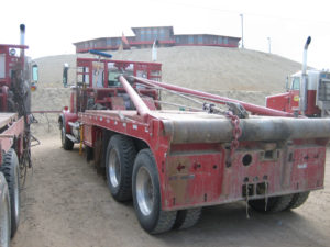 Cortland synthetic rope used on a mining tow truck