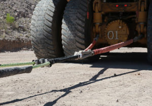 Cortland engineered tow line system being used with Caterpillar equipment